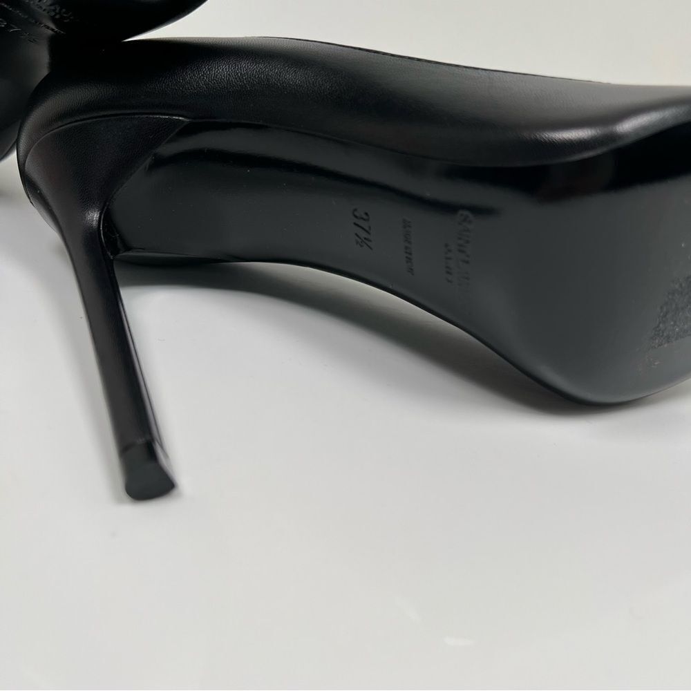 SAINT LAURENT Anja 85 Leather Pumps in Black Sz US 7.5 - Picture 7 of 8